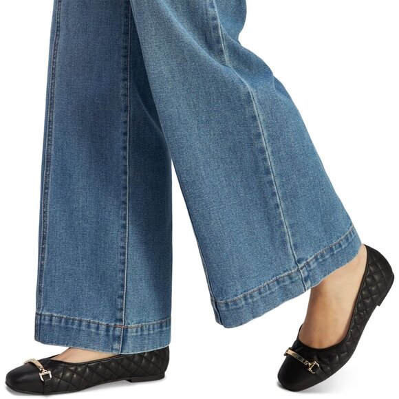 Aldo Womens Black Synthetic Closed Square Toe Low Beige Leanne Ballet Flat - Picture 8 of 8